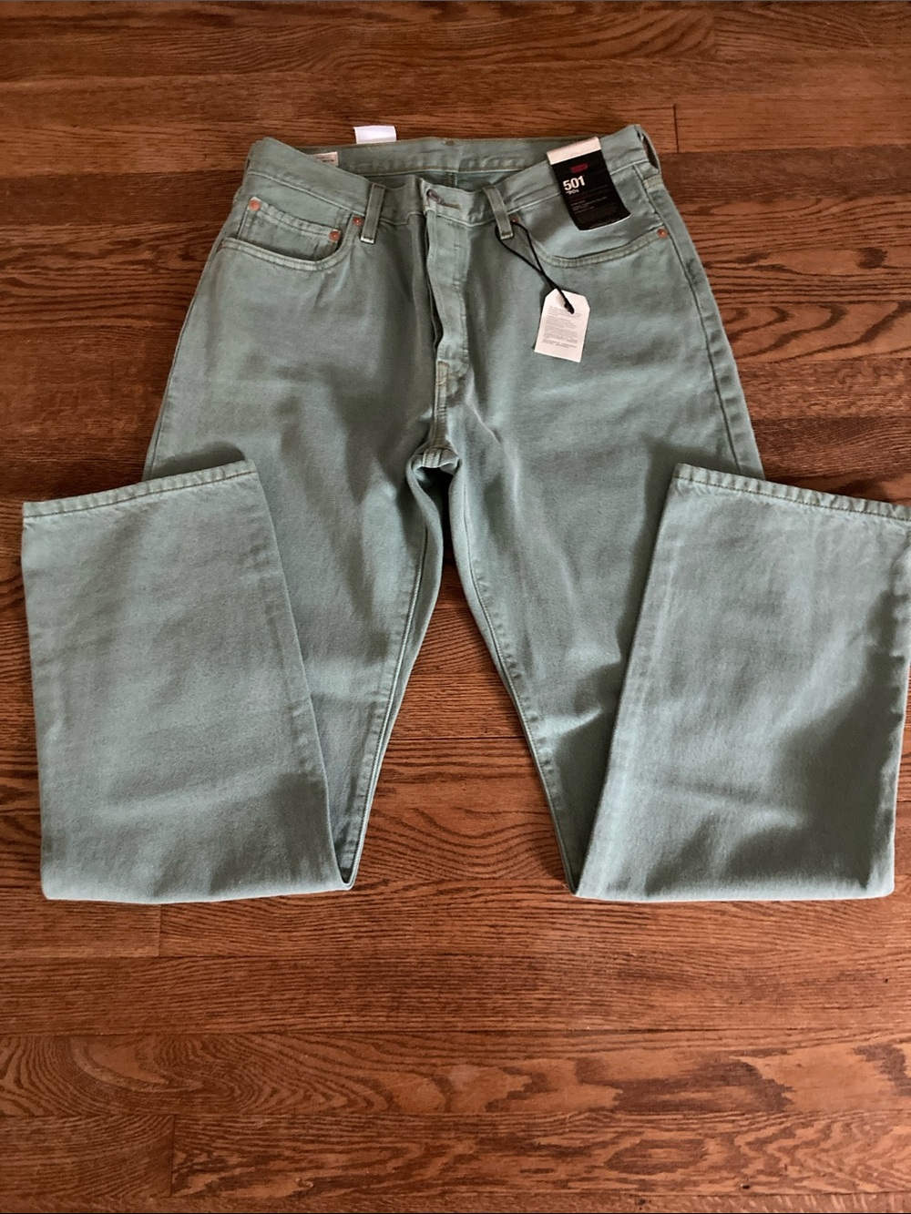 Levi's 501 Straight Leg Sage Green Jeans Size 30 NEW